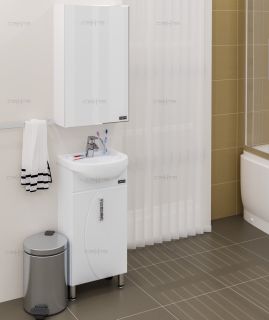 Зеркальный шкаф СанТа Стандарт 113001 45см фацет белый